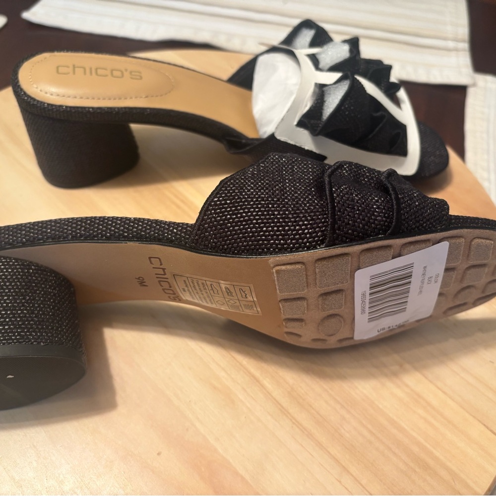 Chico's Black Ruffle Mules - Picture 2 of 4